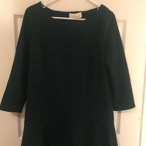 Green and black chevron dress.